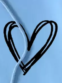 MURAMASA Capucha térmica con estampado de corazón con bolsillo de canguro con cordón - Azul - Ver 6