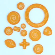 10pcs/Set Drawing Set, Multicolor Spirograph Ruler Template Art Kits For Students, School Supplies,Rulers - Yellow - View 5