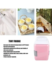 Mini nevera portátil de 4 litros, mini nevera para dormitorio - Azul - Ver 5