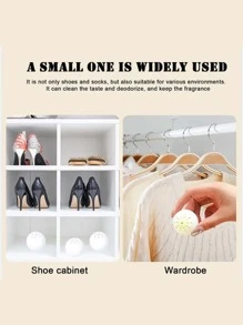 6入組日常使用鞋子除臭劑茶香清新劑球、鞋櫃和運動鞋 - 白色 - 查看 2