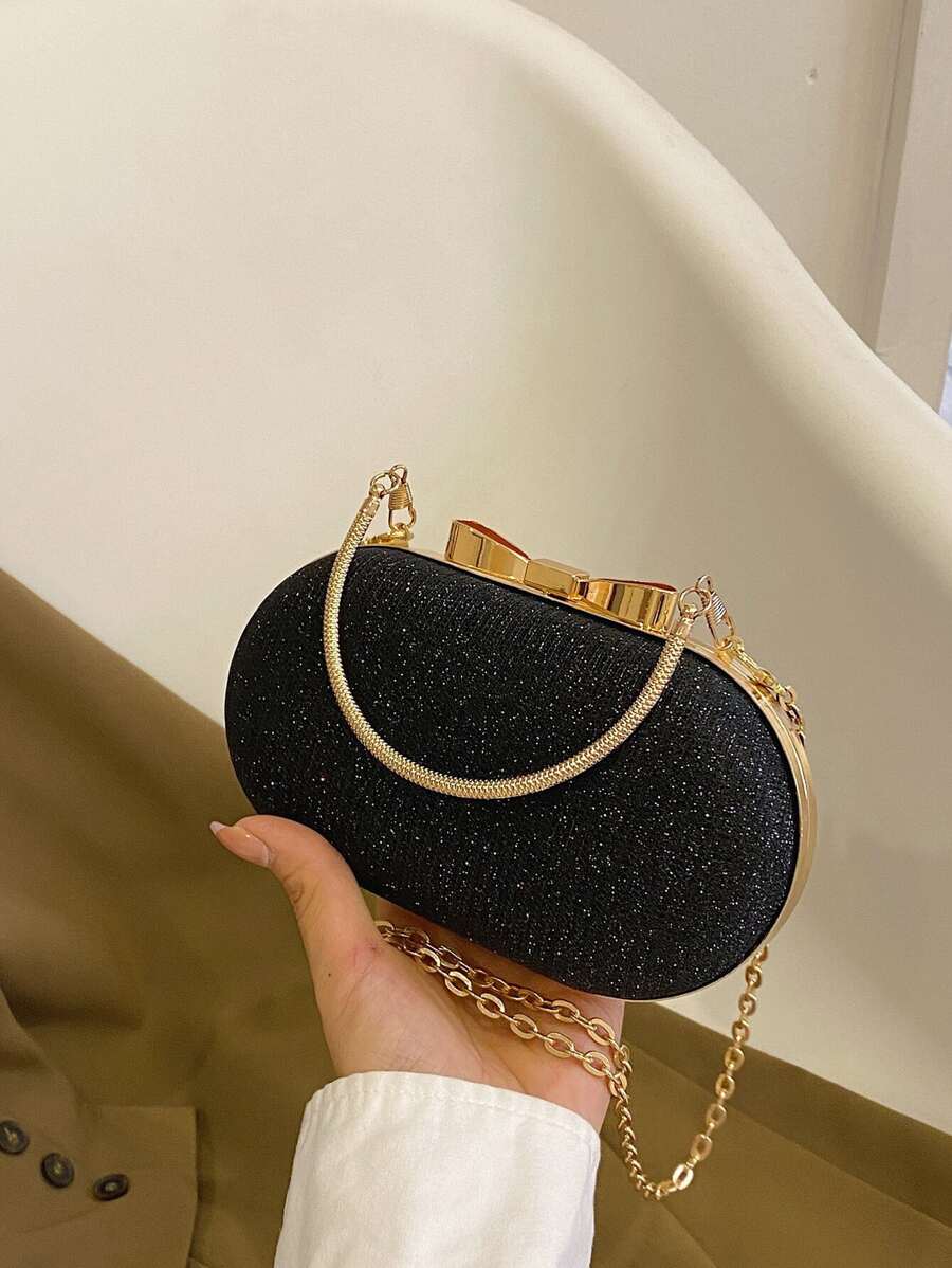 1 件女士时尚斜挎包，设计独特，配有时尚链条肩带，适合派对和晚间活动，2023 年新品