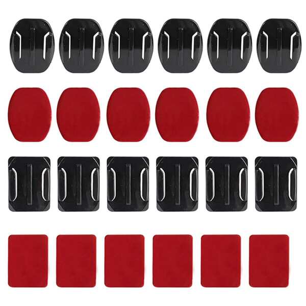 Adhesive Mounts Helmet Flat Curved Mounts With Sticky Pads Tape Compatible With GoPro Hero 13 12 11, 10, 9, 8, 7, Max, Fusion, 6, 5, 4, Session, 3+, 3, 2, 1 For DJI OSMO Action 5Pro 4 3 Insta360 X4 X3