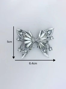 New Arrival Metal Rhinestone Shoe Buckle, Versatile Shoe Flower Decoration For Women High Heels And Pumps - Silver - View 2