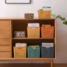 1入組家用塑料儲物籃，適用於廚櫃和桌面上零食、玩具、餐具和餐具 - 綠色 - 查看 2