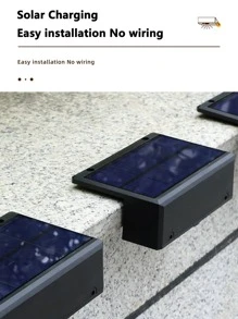 1入組全新超亮太陽能壁燈適用於戶外花園庭院柵欄屋庭院氛圍裝飾 - 黃色 - 查看 3