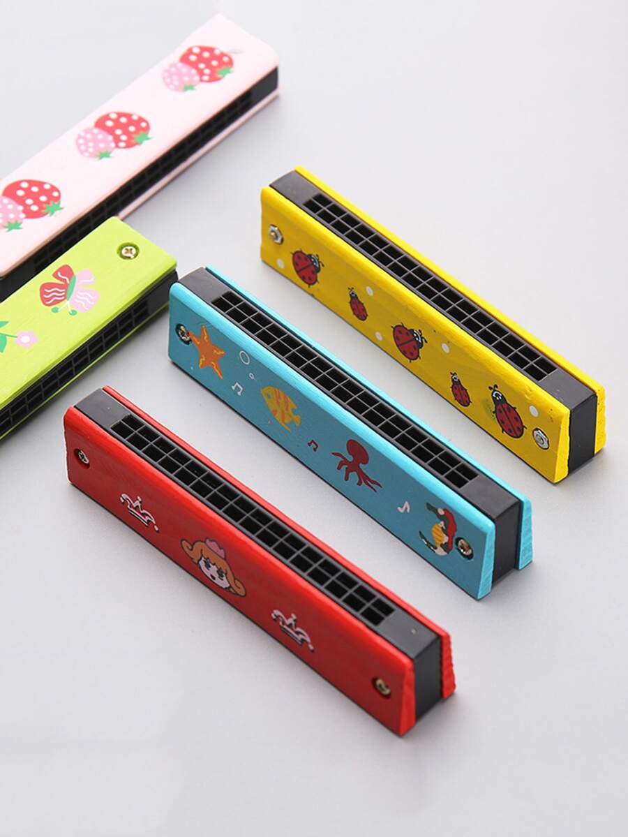 1 件随机卡通乐器氛围制造器，可爱的 16 孔口琴