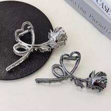 Kẹp tóc hình hoa hồng tối giản cổ điển có ghim kẹp tóc cho kiểu tóc búi cao Ngày lễ tình nhân Boho, Phụ kiện tóc, Kẹp móng vuốt, Kẹp hàm tóc, Kẹp tóc - màu đen - Xem 5