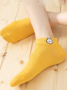 20 Pairs/Pack Women's Floral & Small Rabbit Design Personalized Cute Ankle Sock - Multicolor - View 2