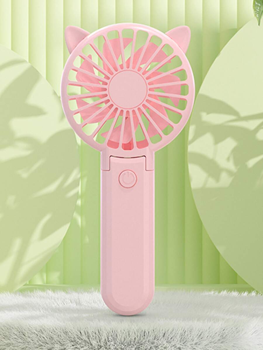 creativo plegable oreja de gato Mini ventilador usb recargable Abanico - Rosa - Ver 1