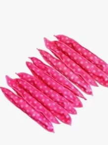 10入組女式粉色海綿無熱扭轉彎曲捲髮器睡覺用