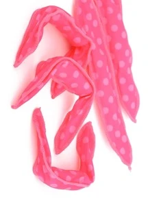 10入組女式粉色海綿無熱扭轉彎曲捲髮器睡覺用