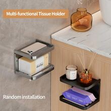 Space Aluminum White Tissue Box Holder - White - View 5