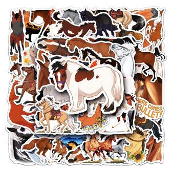 50pcs The Horse Graffiti Pattern Cartoon Anime Guka Stickers For Kids Cute Fashion Love Graffiti Waterproof Stickers Suitable For Laptops Water Bottles Skateboards Mobile Phones