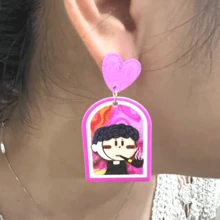 con dibujos animados famoso Pinturas Pendientes , Van Gogh Pendientes , fino letras alumno pintura al óleo Pendientes , 3d fiesta Pendientes , regalo Pendientes