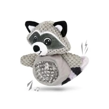 Squeaky Chew Toy Ball Pineapple Plush + Tpr Gray Raccoon Squeaky Toy - Grey - View 2