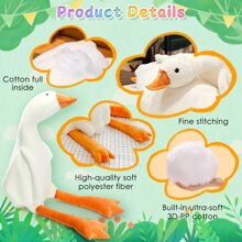 Goose Stuffed Animal 20 Inch, Cute Duck Plushie Toy, Huggable Plush Pillow for Kids, Teens and Adults Birthday Gifts - 白色 - 查看 3
