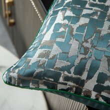 优质提花枕套，缎纹触感涤纶靠垫套，现代几何设计，沙发/酒店/户外使用，多种尺寸 45x45cm (18x18 英寸) 50x50cm (20x20 英寸)（不含内衬）