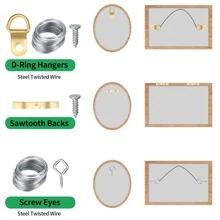 300 Pcs Picture Hanging Kit, Heavy Duty Picture Frame Hangers Hooks with Nails, Picture Hangers Hardware, Wall Photo Frame Mirror Hanging Hooks for Wall Mounting Picture Hanging - Gold - View 6