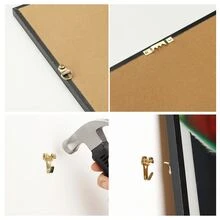 300 Pcs Picture Hanging Kit, Heavy Duty Picture Frame Hangers Hooks with Nails, Picture Hangers Hardware, Wall Photo Frame Mirror Hanging Hooks for Wall Mounting Picture Hanging - Gold - View 11