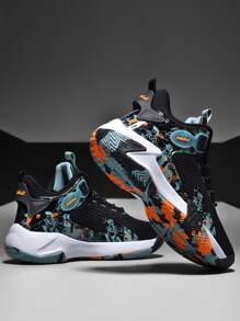 Męskie buty do koszykówki, oddychające, antypoślizgowe, sportowe buty do użytku na zewnątrz, modne buty unisex - Wielokolorowe - Zobacz 1