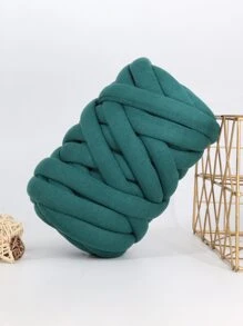 1入組500g超厚冰島手織毛線，適用於手織毛毯、枕頭、靠墊、織布條 - 墨綠色 - 查看 1