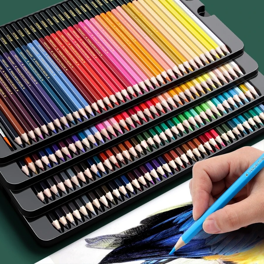 木彩色鉛筆,經典日常彩色鉛筆適用於成年人填色本 - 彩色 - 查看 1