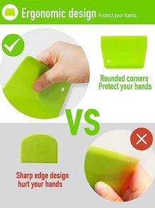 1 Dough Scraper Bowl Scraper,Plastic Dough Cutter, Flexible Plastic Scraper Practical Bench Scraper Multipurpose Food Scrappers For Bread Dough Cake Fondant Icing,Pastry Making Tools