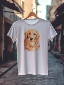 Baby look Feminina Dog, Golden - Branco - Visão 1