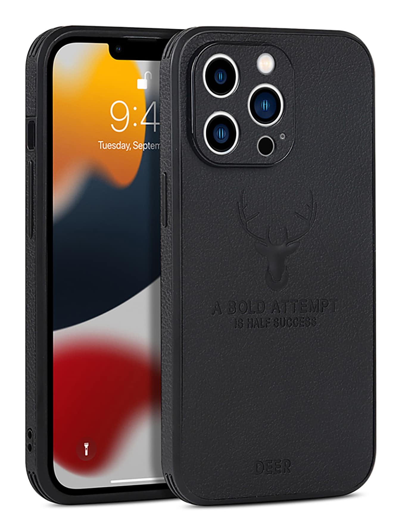 Deer Pattern Phone Case - Black - View 1