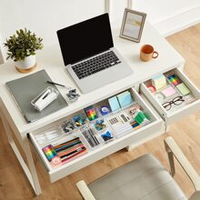 THELIFE Bộ 13 hộp đựng đồ bằng nhựa trong suốt/tủ/ngăn kéo có ngăn lắp ráp cho nhà bếp, bàn làm việc, phòng ngủ, phòng tắm, văn phòng Trang trí mùa thu Trang trí lễ hội Trang trí phòng Trang trí nhà Trang trí mùa thu Trang trí phòng ngủ - Trong sáng - Xem 7