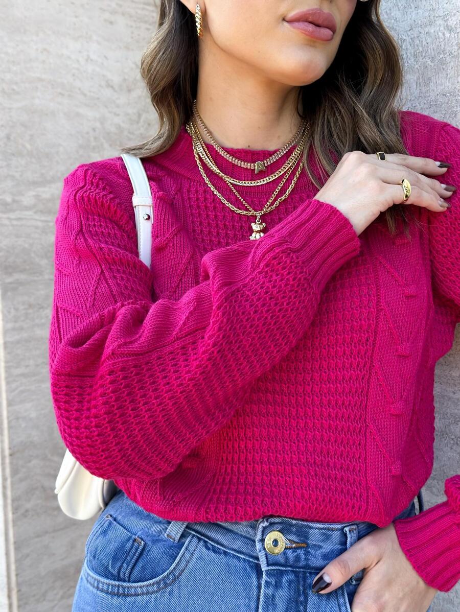 Women Sweaters - Rosa Fucsia - Ver 1