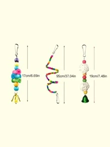 Bộ 10 chiếc chuông treo con vẹt & bộ đồ chơi bậc thang - Nhiều màu - Xem 7