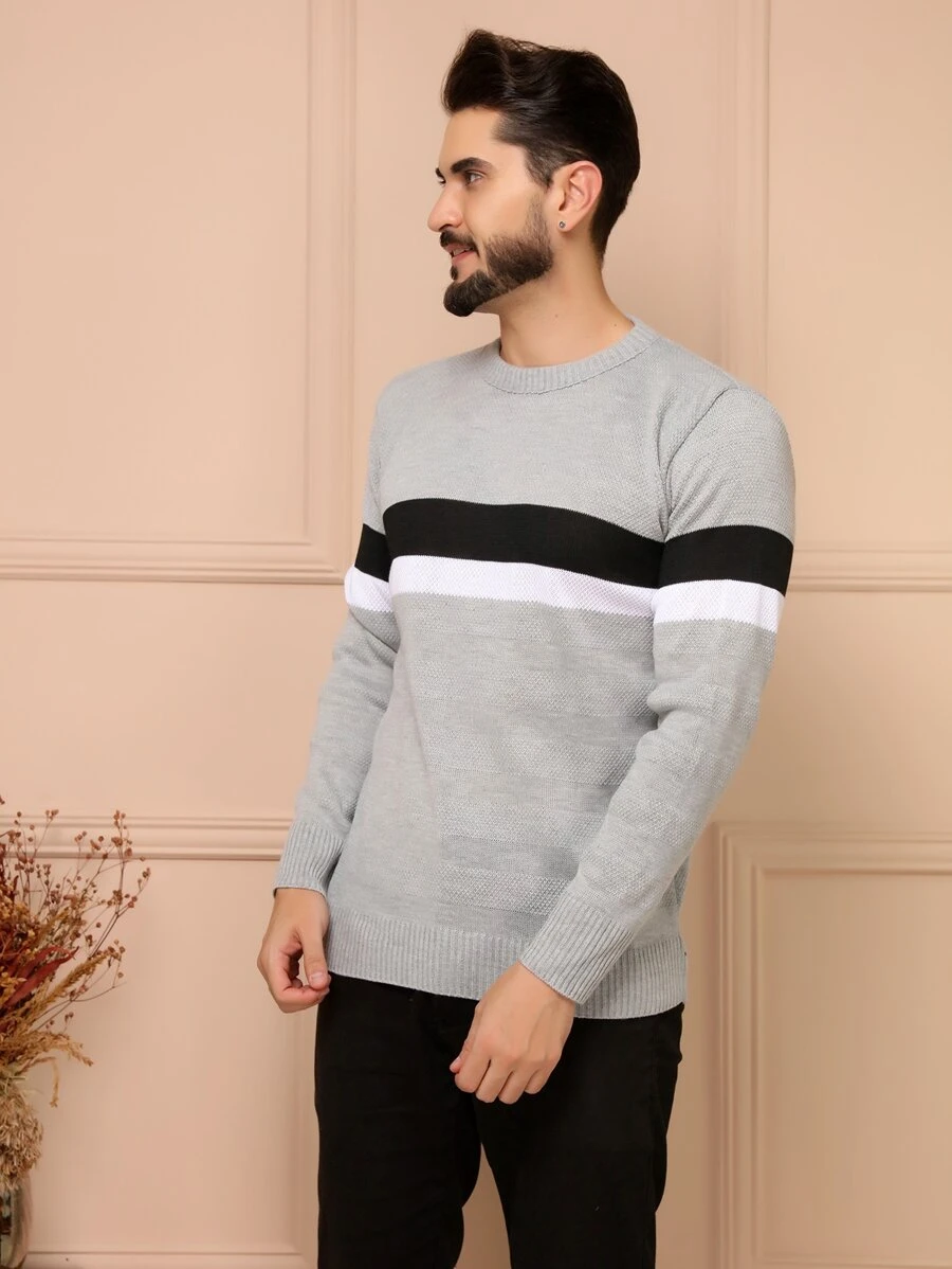 Men Sweaters - Màu Xám nhạt - Xem 1