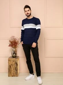 Men Sweaters - Màu xanh hải quân - Xem 6