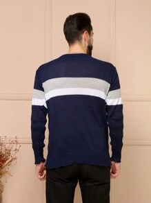 Men Sweaters - Màu xanh hải quân - Xem 4