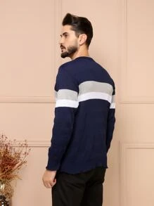 Men Sweaters - Màu xanh hải quân - Xem 3