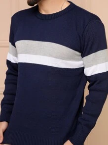 Men Sweaters - Màu xanh hải quân - Xem 5