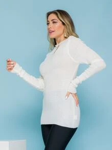 Women Knit Tops - 白色 - 查看 3