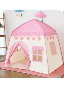 Barraca Tenda cabana casa Infantil Dobrável - Rosa chiclete - Visão 1