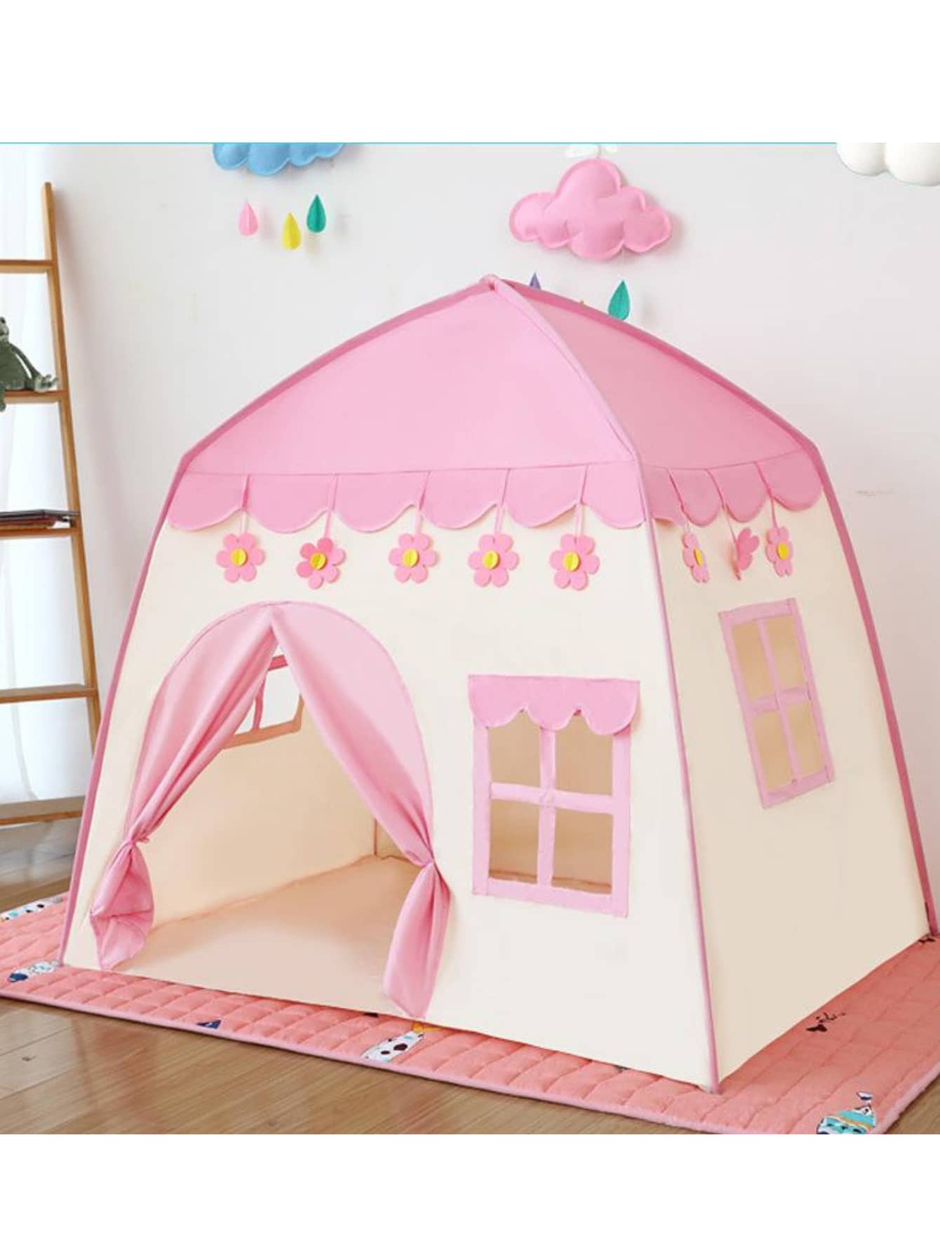 Barraca Tenda cabana casa Infantil Dobrável - Rosa chiclete - Visão 1