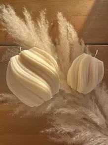 DIY 硅胶模具不对称几何波浪旋转蜡烛模具抽象艺术柱波浪条纹柱家居装饰香薰蜡烛模具 - 彩色 - 查看 1