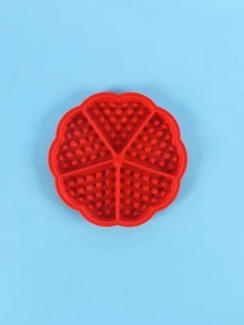 1入組华夫饼模具烘焙用品矽膠華夫鬆餅烘烤模具花愛心形狀模具,紅色的 - 紅色 - 查看 5