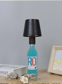 Rechargeable Wine Bottle Table Lamp, Removable Creative Portable Decorative Atmosphere Lamp - Black - View 2