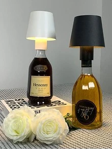 Rechargeable Wine Bottle Table Lamp, Removable Creative Portable Decorative Atmosphere Lamp - Black - View 6