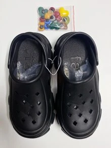 2023 Latest Simple And Fashionable Colored Geometric Heart Wedge Heel Platform Hollow Shoes