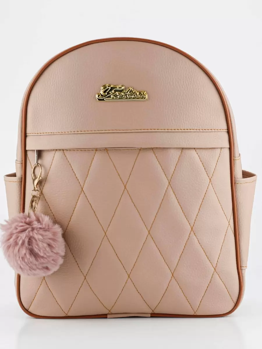 Women Fashion Backpacks - Beige - View 1