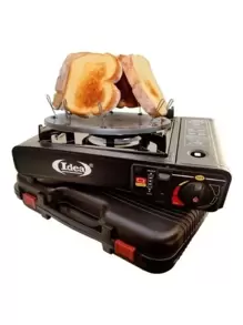 Fogareiro Flex Fogão Portátil Maleta Camping Viagem Cozinha Gás e Refil - Preto - Visão 7