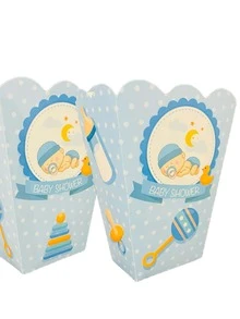 Kit de Fiesta 30 Invitados de Personaje Baby Shower Niño Desechables 120 pz Artículos Decoración Cartón Platos Vasos Dulceros Palomeros - Negro - Ver 5