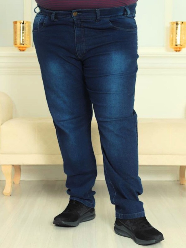 Calça Jeans Masculina reta Plus Size lavagem 2023