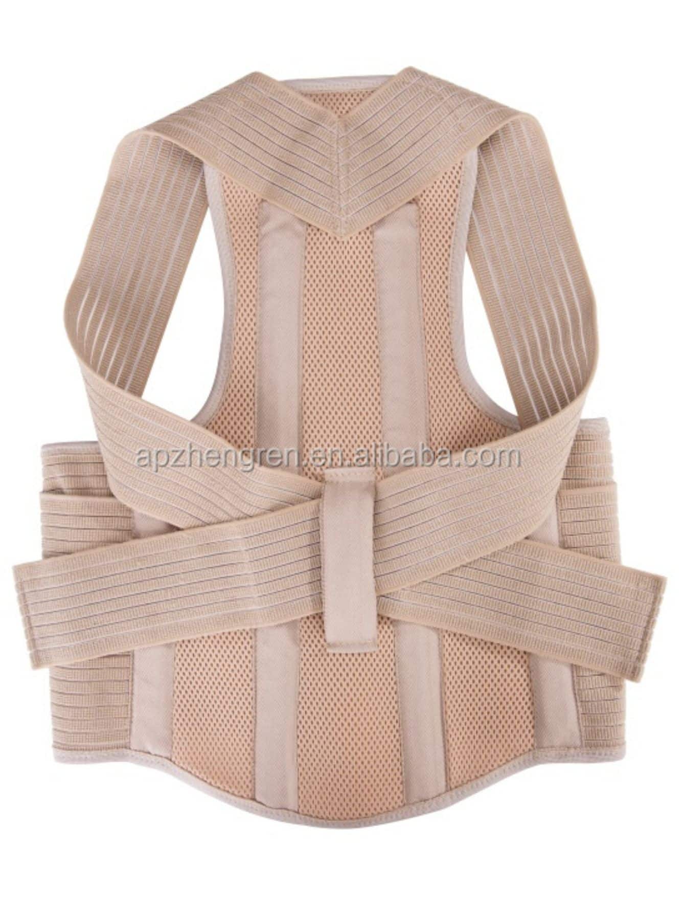 Back Pain Relief! Posture Corrector | Magnetic Adjustable Back Support, Beige | - Beige - View 1